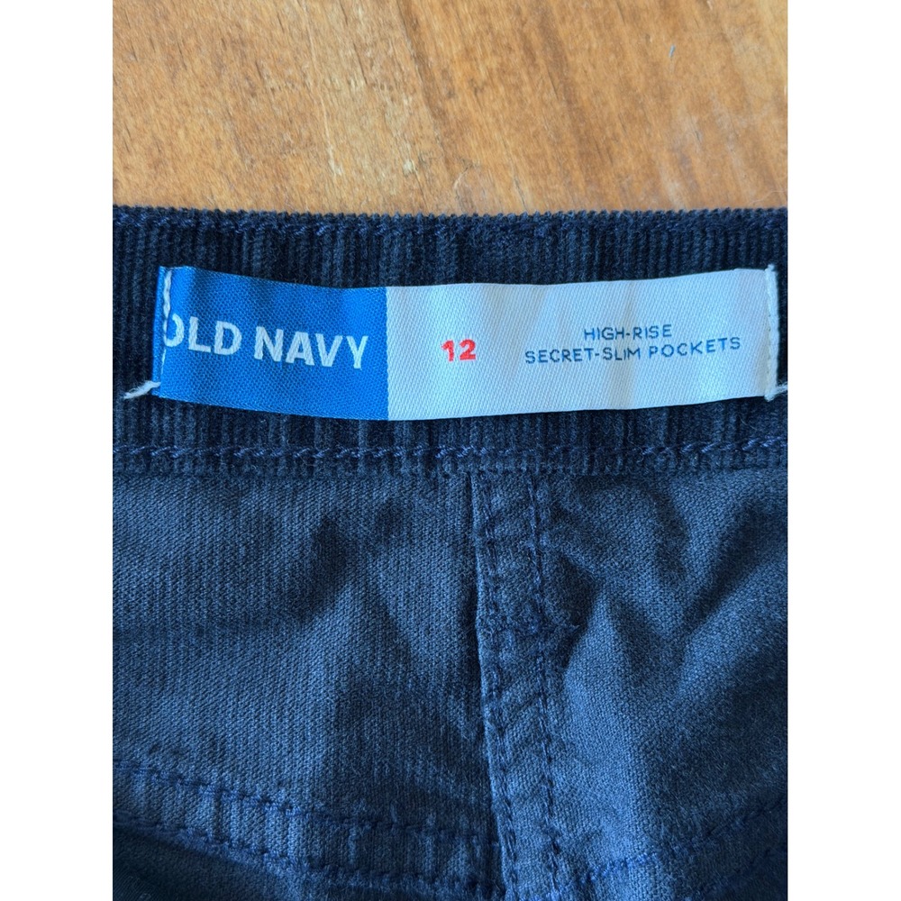 Old Navy Womens Black Corduroy High Rise Mini Skirt Button Fly Size 12 - Picture 4 of 6